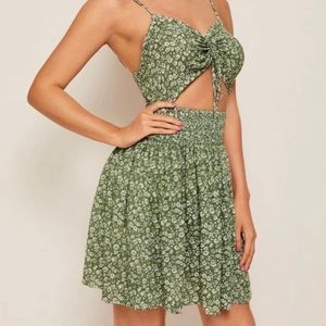 GREEN CUTOUT DRESS